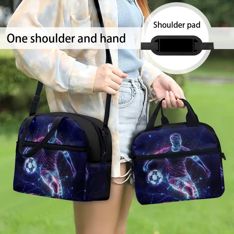 Yuosegray Soccer Kawaii Lunch Box for Girls 4-6 One Piece Lunch Box for Kids 6-8 Preschool Meal Bag Boys 8-10 Kindergarten Toddler Students Elementary School Lightweight Thermal Insulated - Image 3